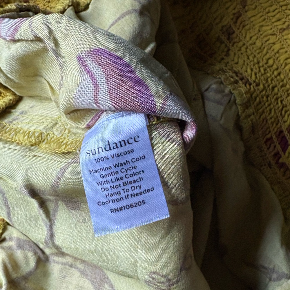 Sundance Living Himari Floral Pants Yellow Wide Leg - Picture 4 of 5